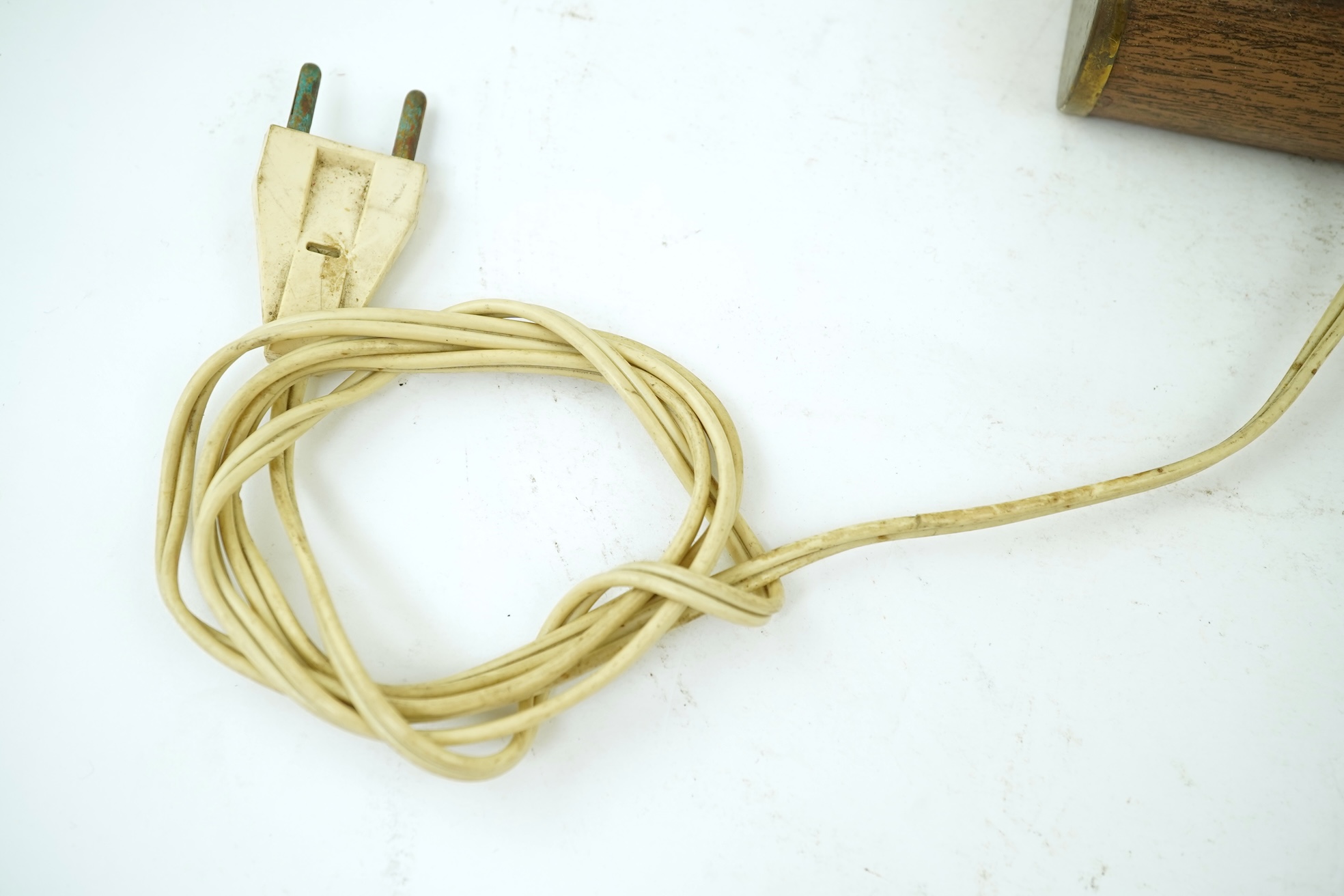 Eileen Gray (Irish, 1878-1976) for Jumo: A brass and wood veneer desk lamp